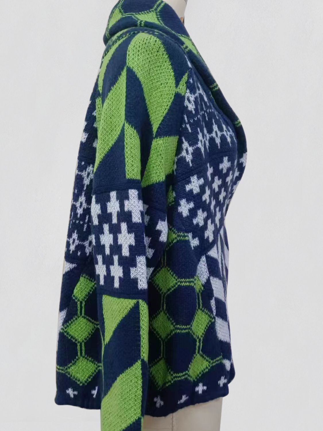 Women's Geometric Print Oversized Cardigan