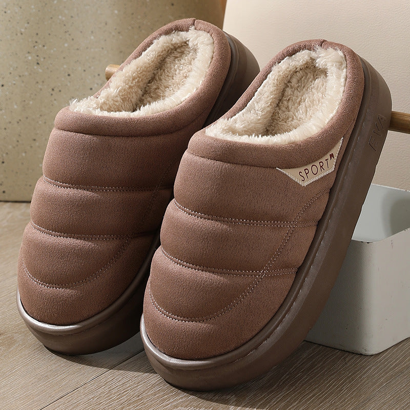 Cozy Warm-lined Plush Suede Slippers