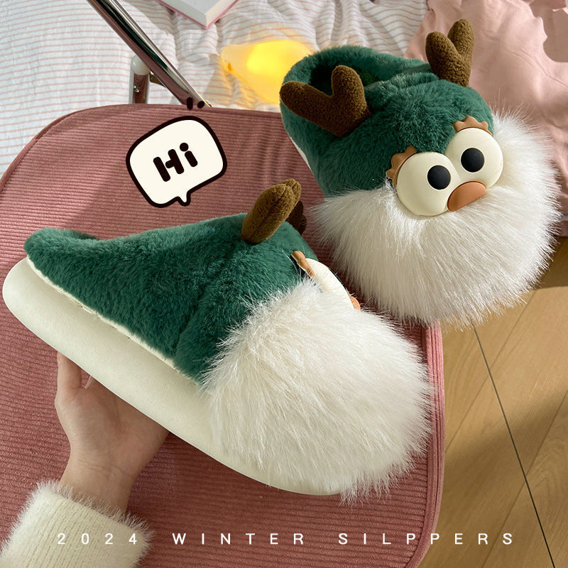 Cute Reindeer Plush Slippers