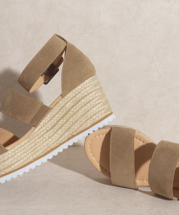 Double Strap Wedge Heel