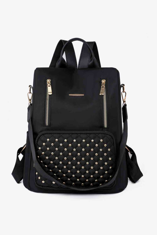 Women's Beaded Daily Travel Black Backpack