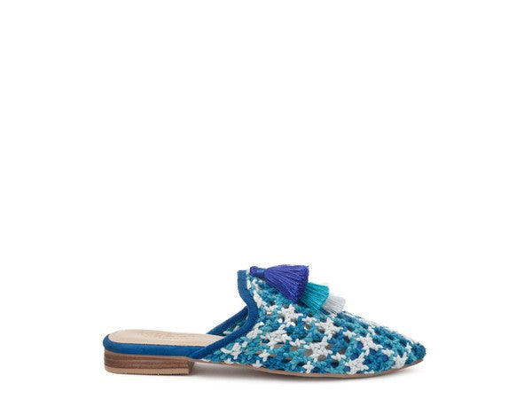 London Rag  Mariana Woven Flat Mules With Tassels