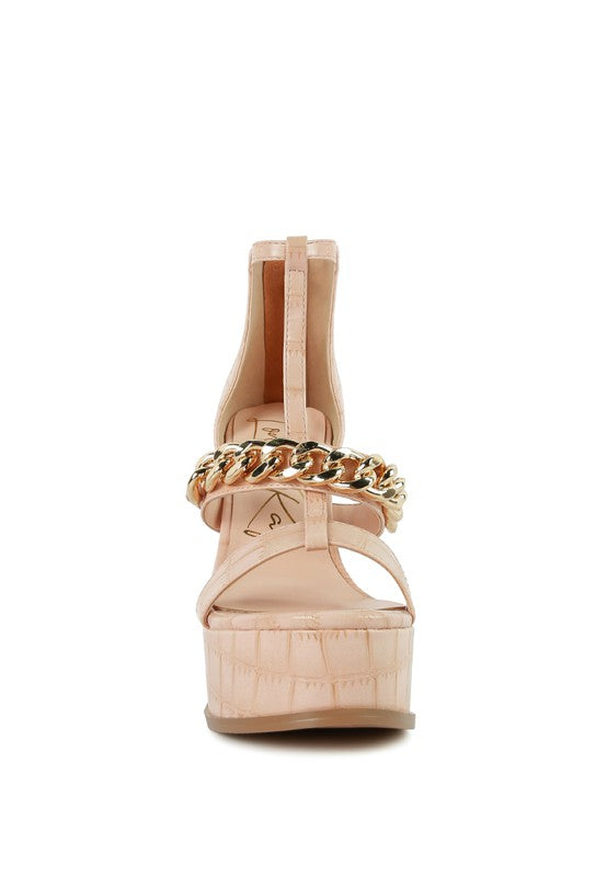 Bonita Metal Chain Zip Heels