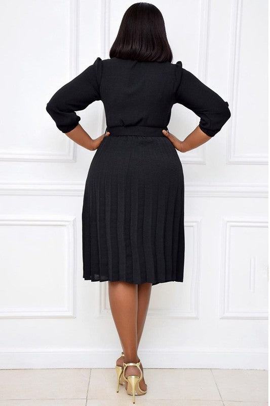 Black Midi Plus Size Dress