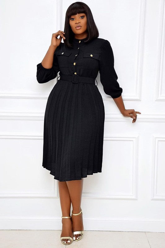 Black Midi Plus Size Dress