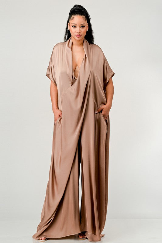 Luxe Drape Down Loose Fit Jumpsuit