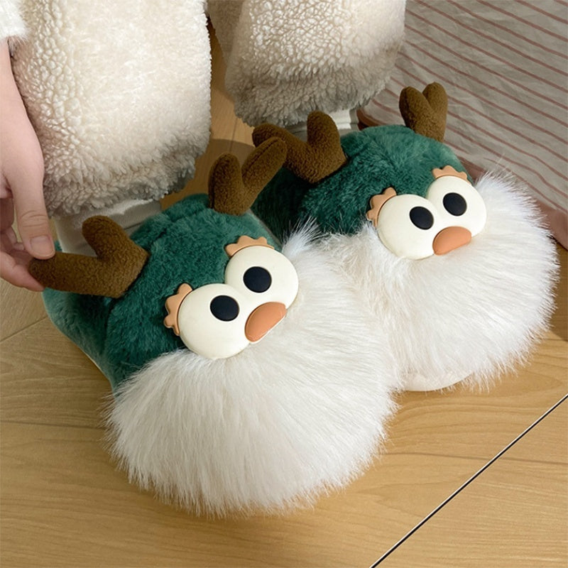 Cute Reindeer Plush Slippers