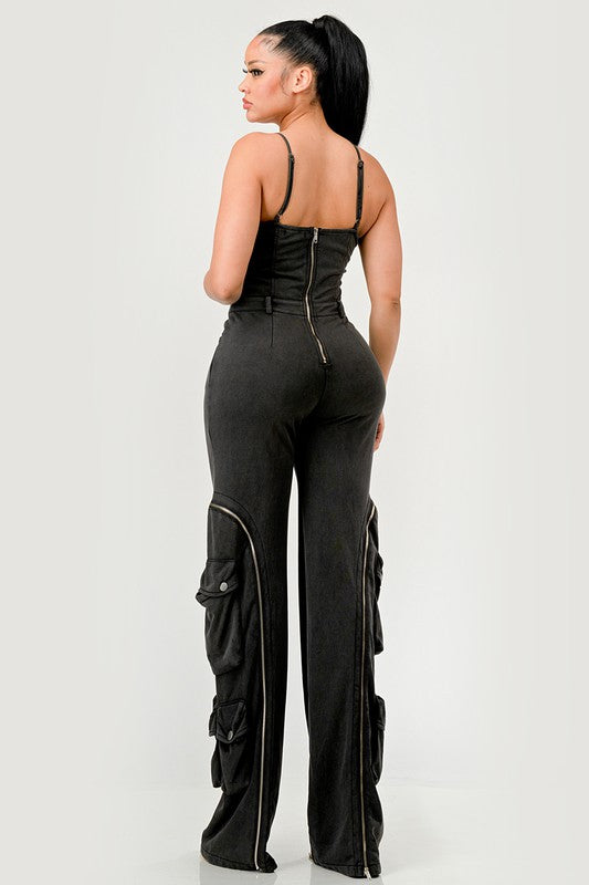 Moto Mystique Black Jumpsuit