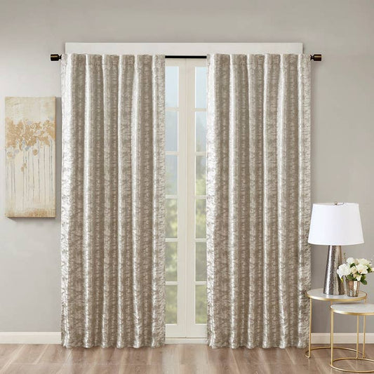 Marble Total Blackout Window Curtain, Silver (Max Blackout)