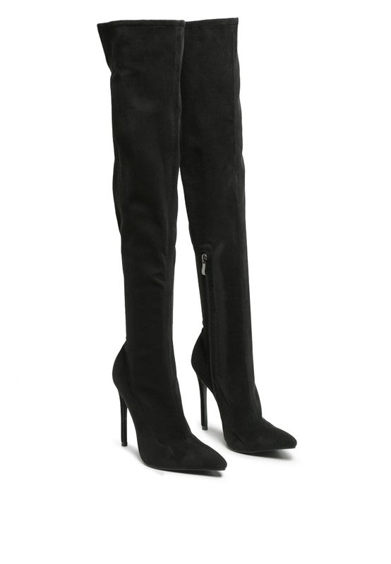 Women's Velvet Over-the-Knee High Heel Boots