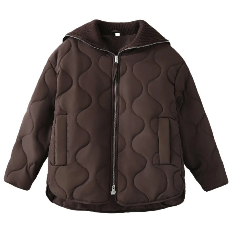 Women Cotton Qulited Padded Bomber Jacket