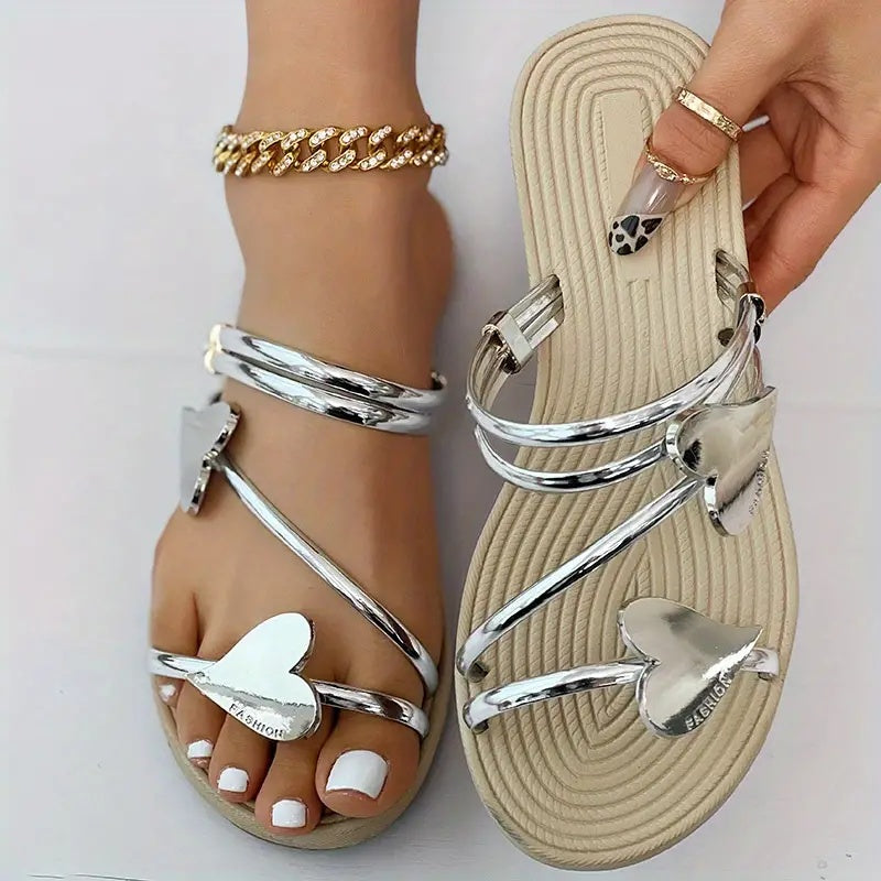 Heart Shaped  Summer Flat Sandals