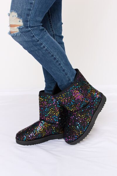 Sequin Thermal Flat Boots