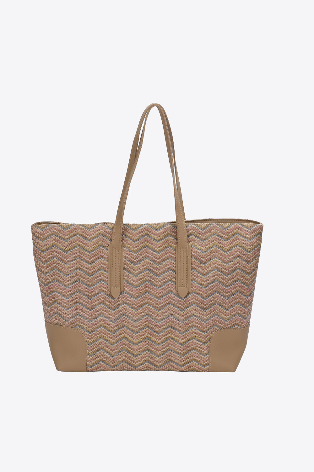 Chevron Straw Tote Bag