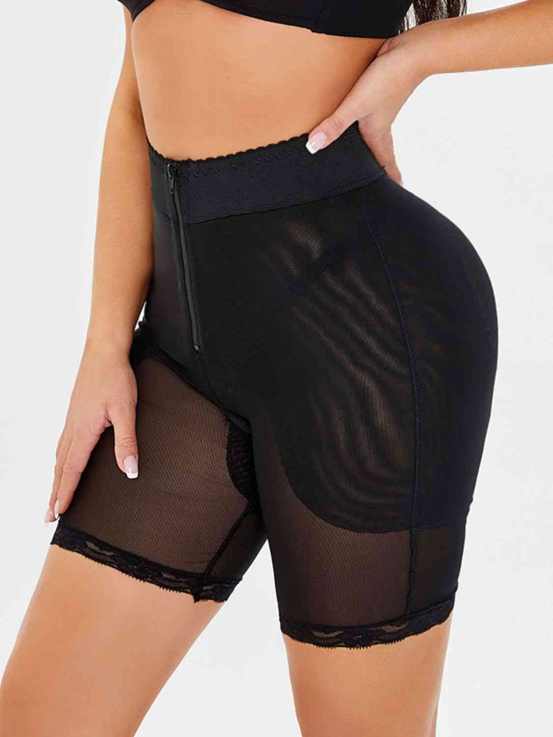 Full Size High-Waisted Lace Trim Shaping Shorts