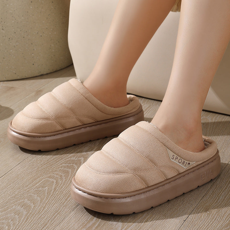 Cozy Warm-lined Plush Suede Slippers