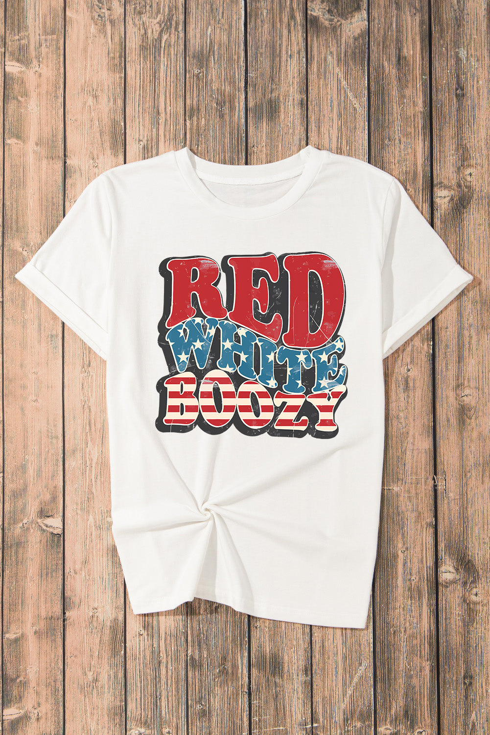 Red and White Booze 4th of July Club Shirt