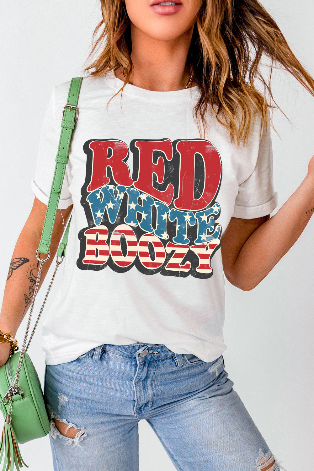 Red and White Booze 4th of July Club Shirt