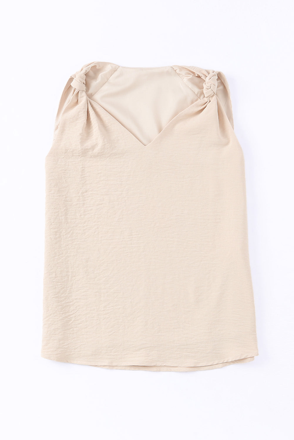 Apricot V Neck Knotted Shoulder Vest