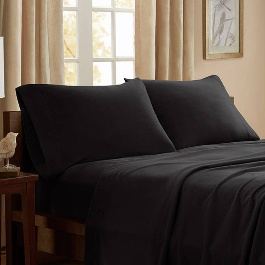 Micro Fleece Warm Sheet Set, Black