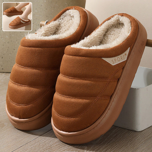 Cozy Warm-lined Plush Suede Slippers