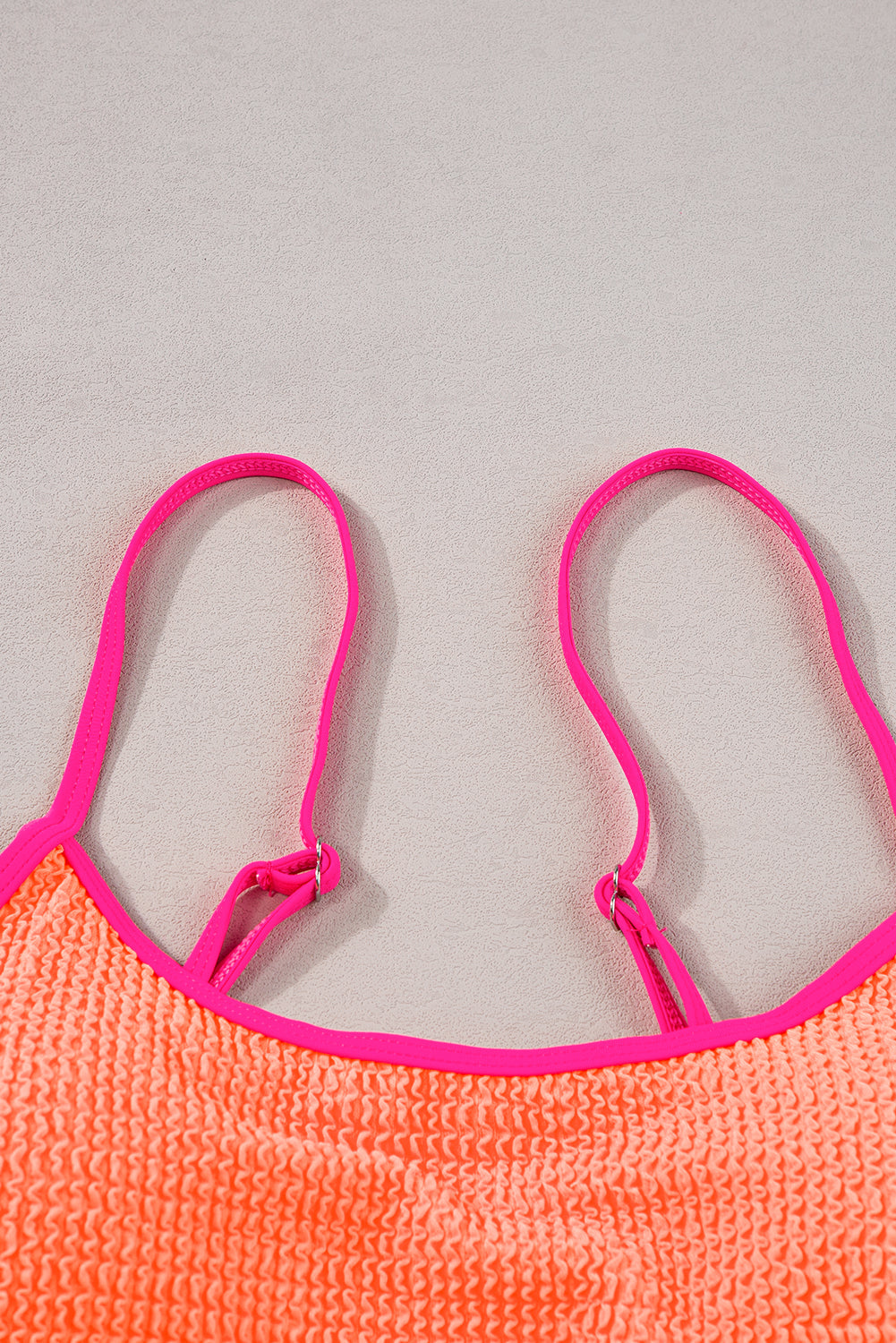 Grapefruit Orange Color Block High Waisted Sexy Bikini Set