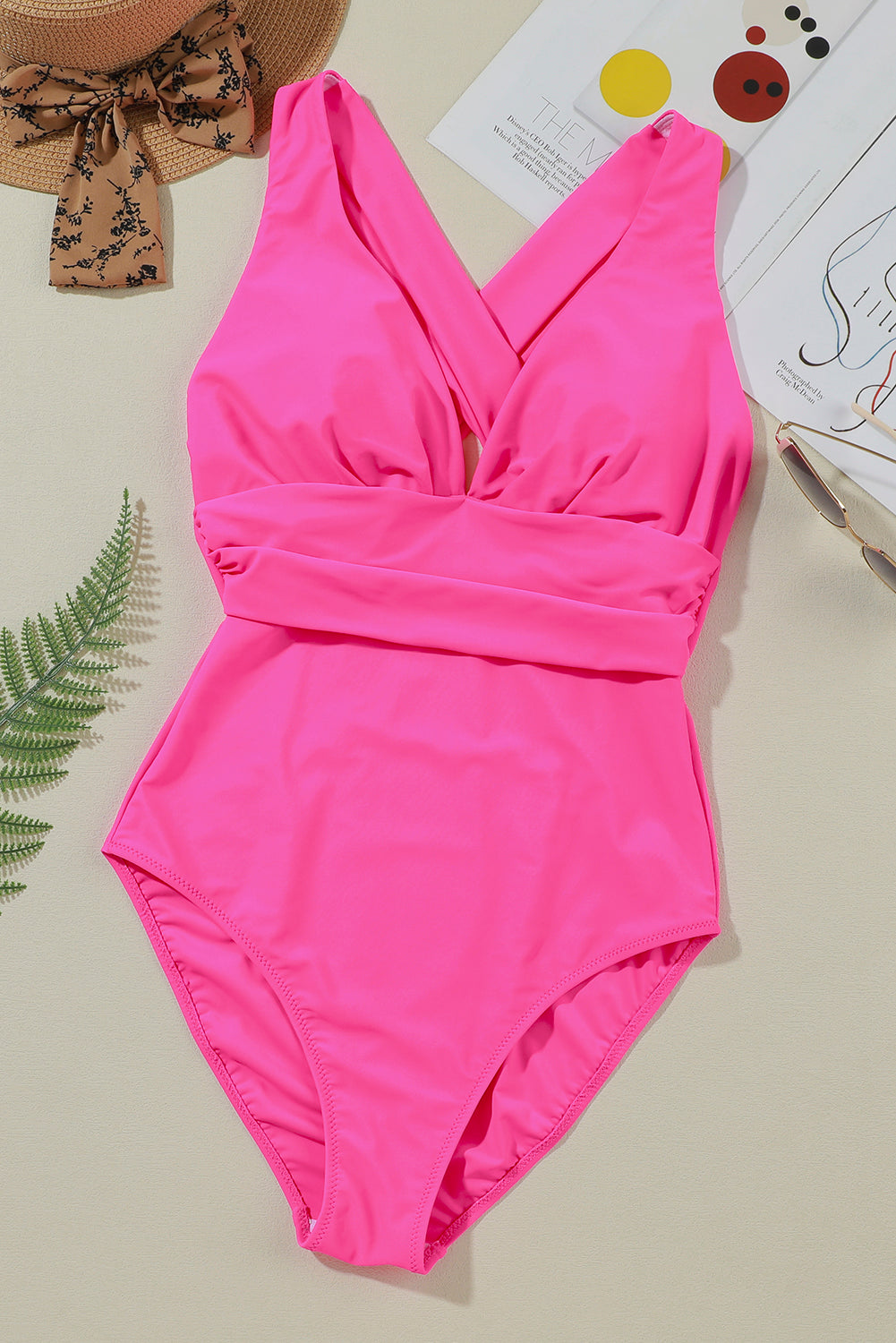 Barbie Pink Crisscross One-Piece Swimwear