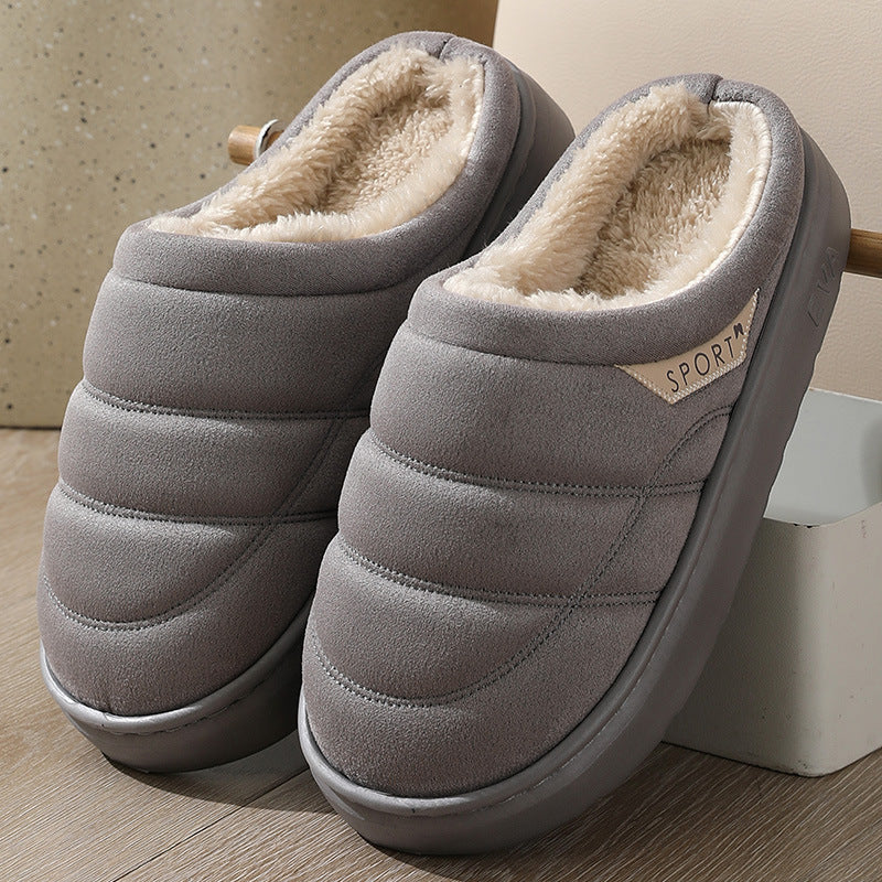 Cozy Warm-lined Plush Suede Slippers