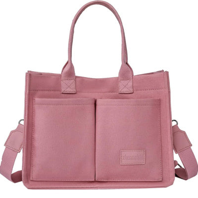 Multi Pocket Canvas Tote Shoulder Bag