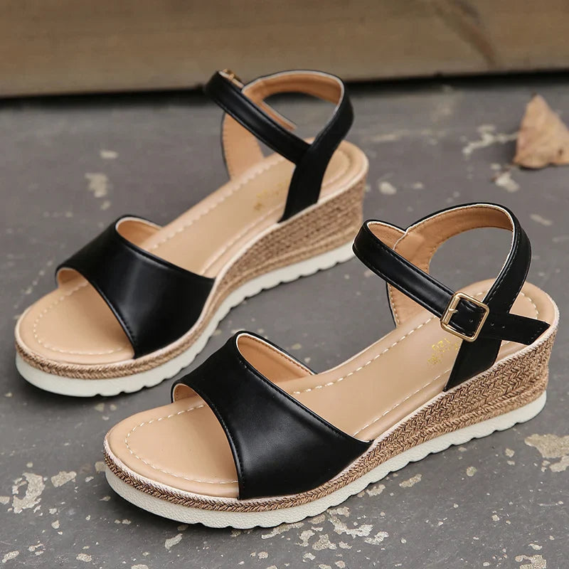 Ankle Buckle Wedge Sandals