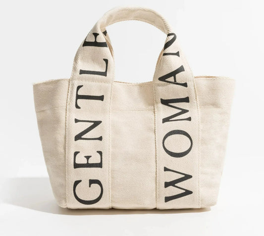 Gentle Woman Small  Aesthetic Canvas Tote Bag