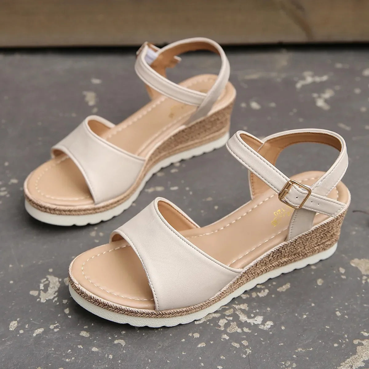 Ankle Buckle Wedge Sandals