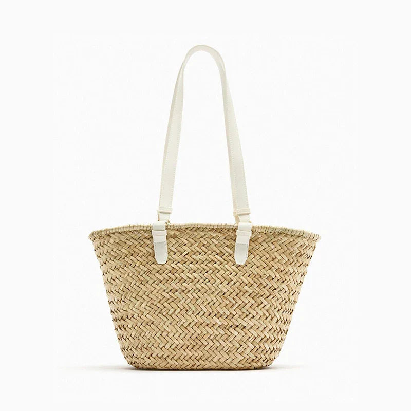 Beach Straw Woven Bucket Shoulder Bag