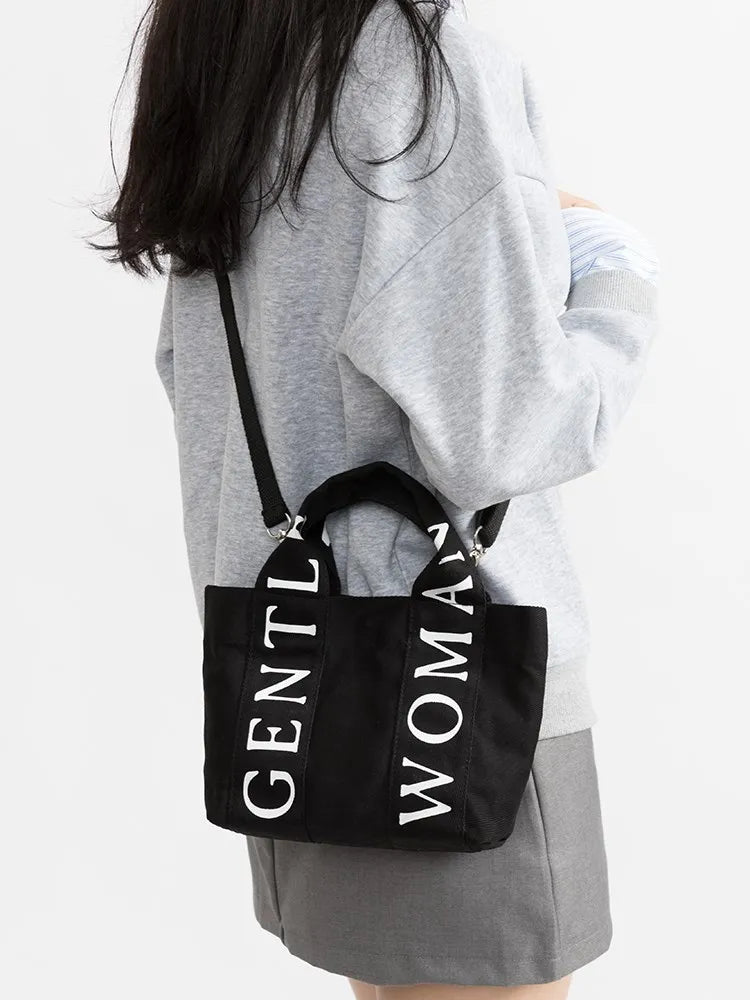 Gentle Woman Small  Aesthetic Canvas Tote Bag