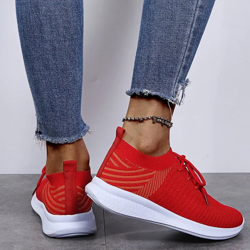 Breathable Mesh Platform Sneakers