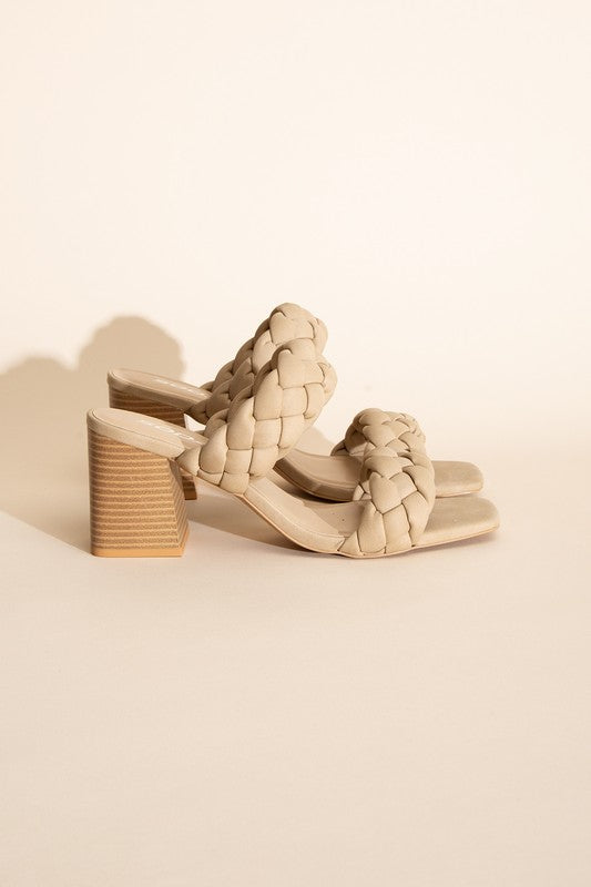 Braided Stras Mule Heels