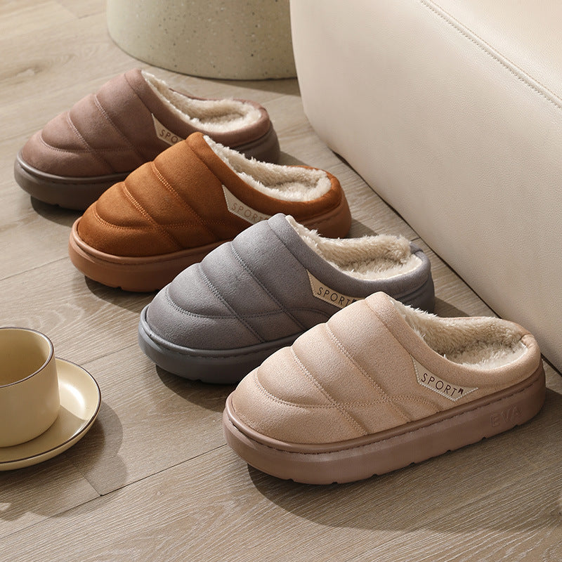 Cozy Warm-lined Plush Suede Slippers