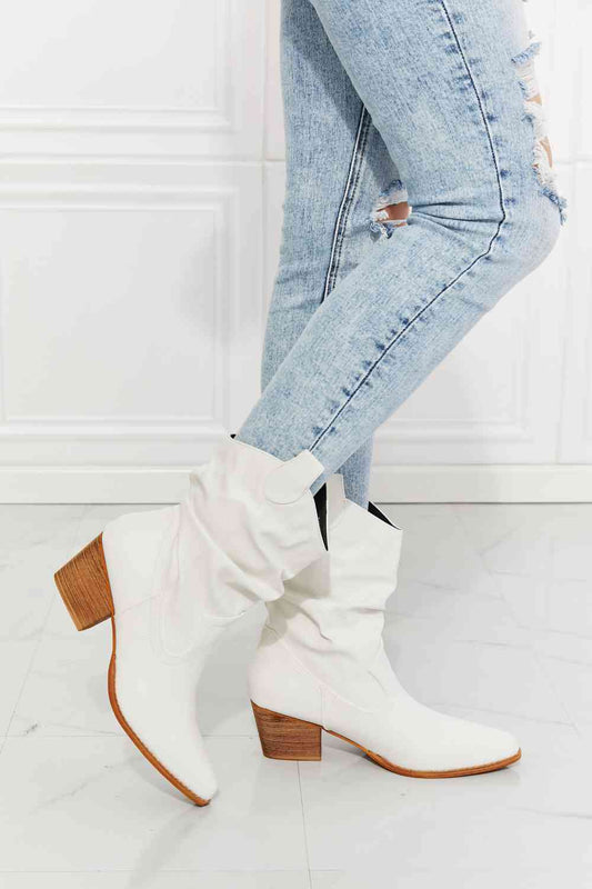 Texas Scrunch Cowboy Boots in White