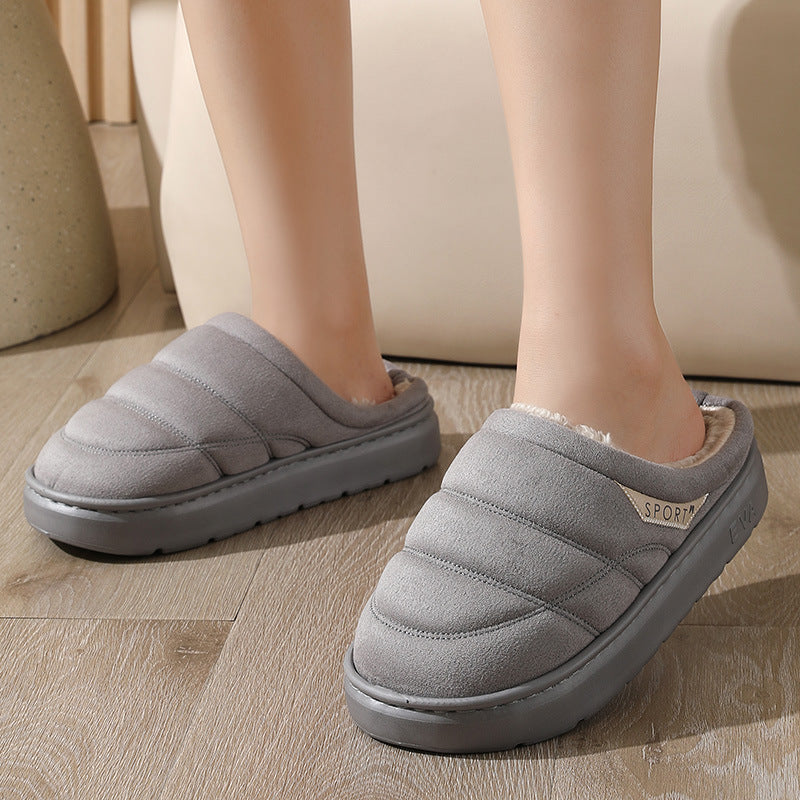 Cozy Warm-lined Plush Suede Slippers