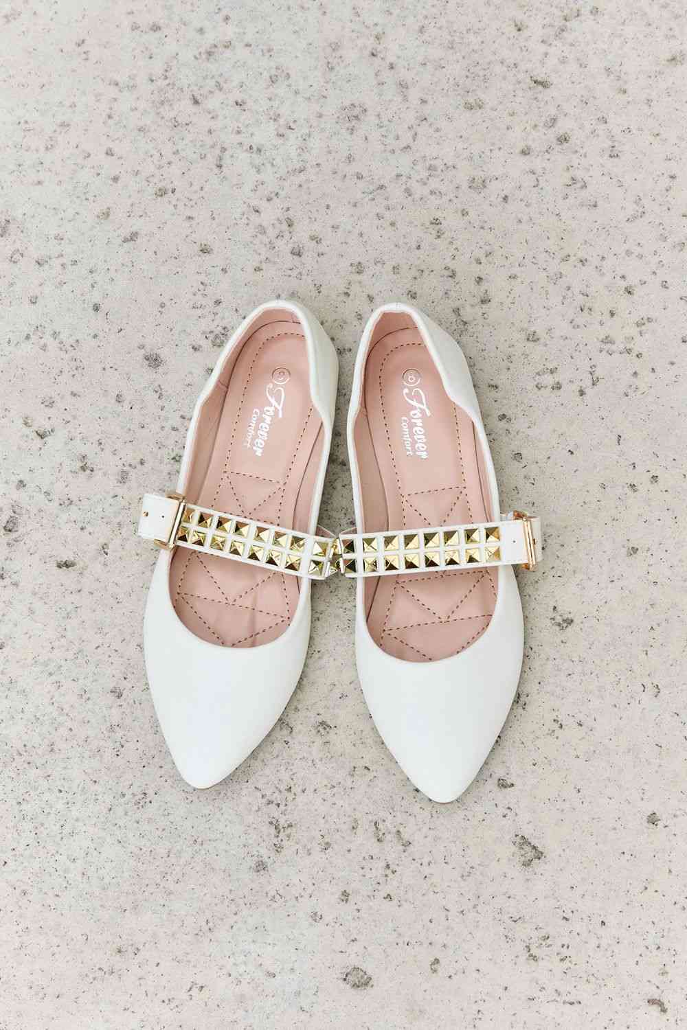 Forever Link Pointed Toe Studded Ballet Flats