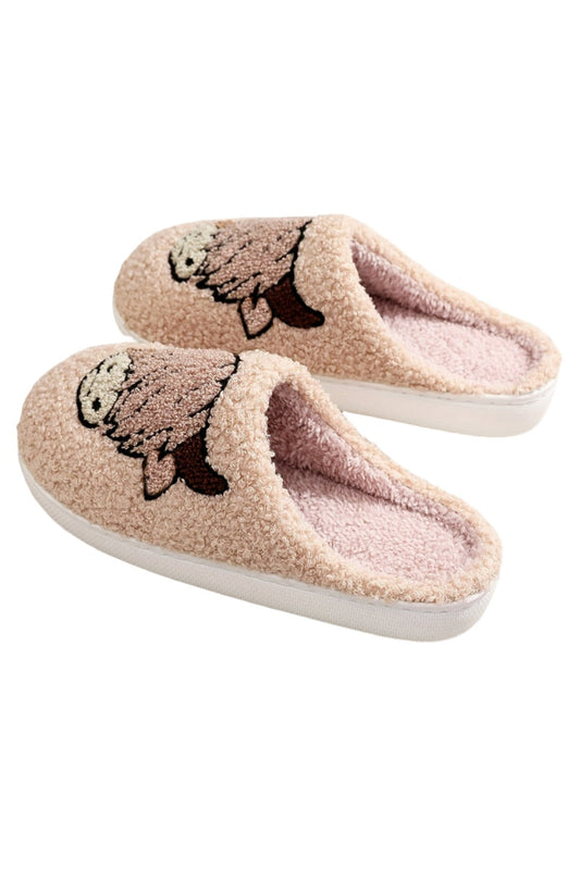 Parchment Cartoon Animal Plush Slippers