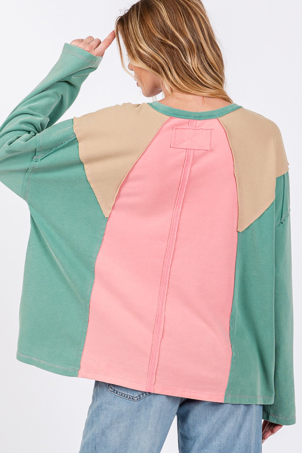 Color Block Long Sleeve Top