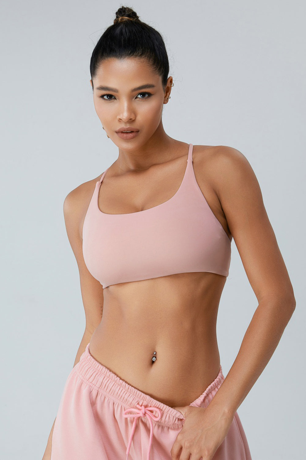 Crisscross Spaghetti Strap Active Bra