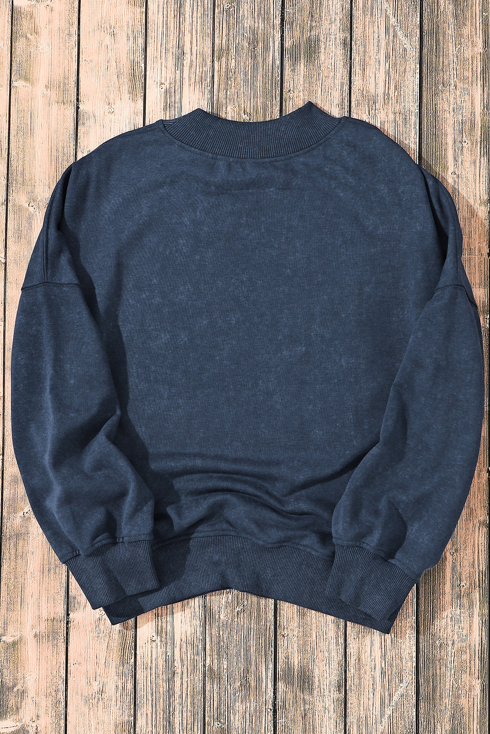 Sky Blue Drop Shoulder Crew Neck Pullover Sweatshirt