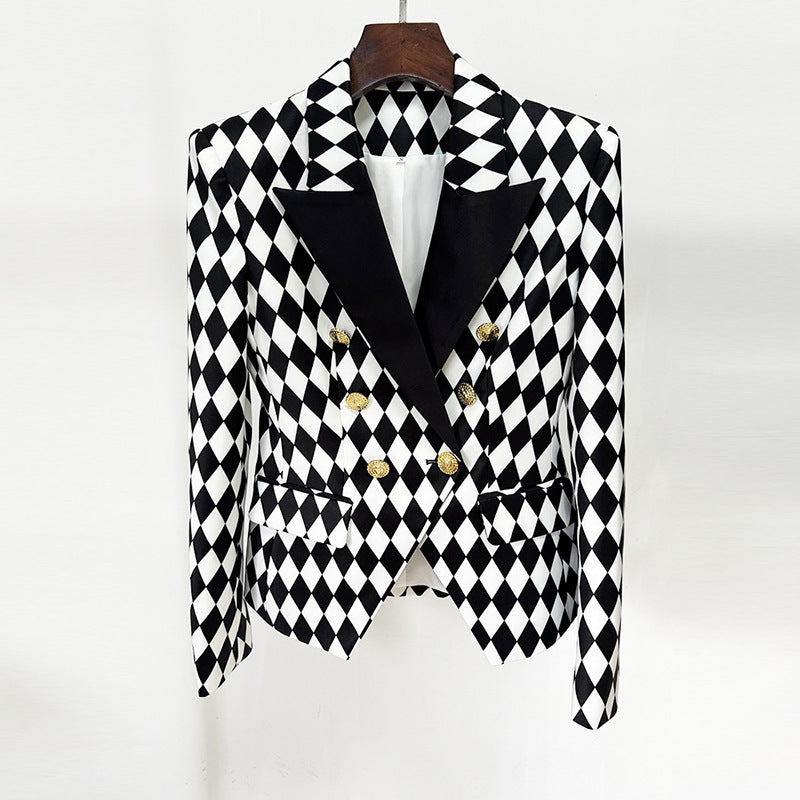 Women's Slim Double-breasted  Cotton Formal Blazer