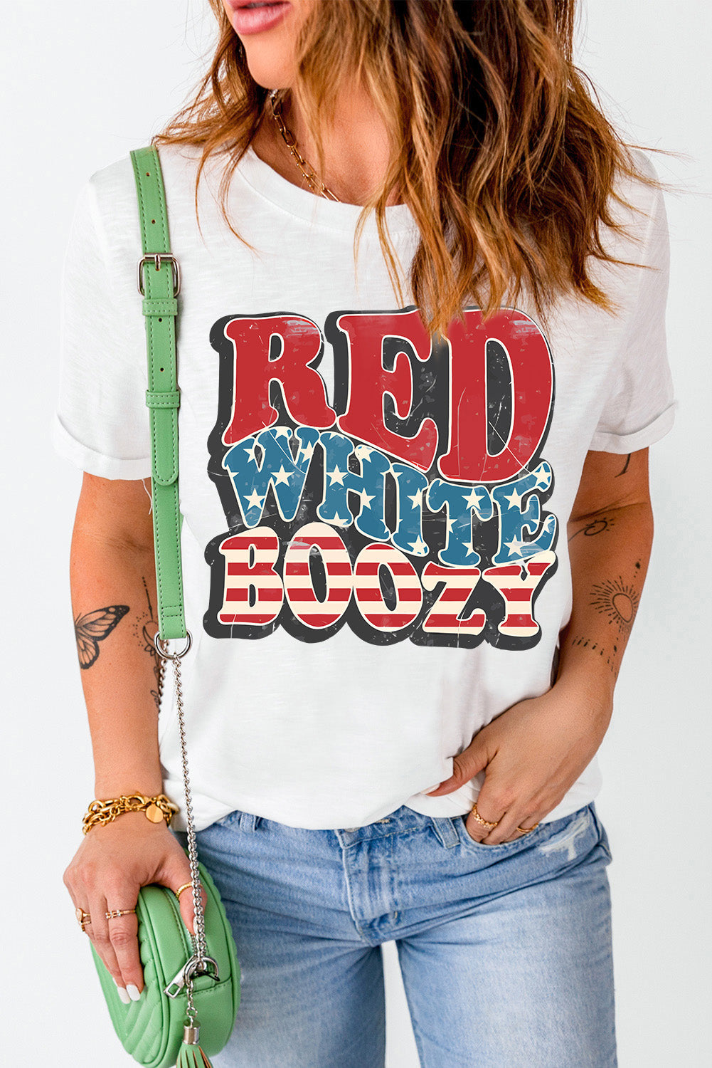 Red and White Booze 4th of July Club Shirt