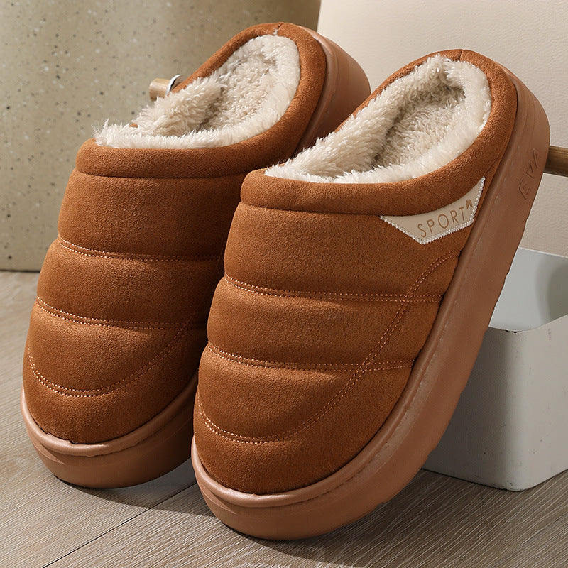 Cozy Warm-lined Plush Suede Slippers