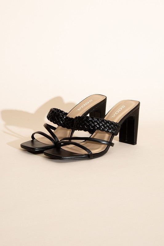 Braided Strap Sandal Heels